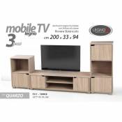 Webmarketpoint Meuble TV bas modulable en chêne blanchi