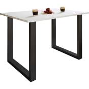 XonaU table de salle à manger 110x50cm blanc, noir.
