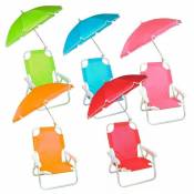 2576 Chaise pliante pour enfants avec parasol anti-UV | Couleur: Rose