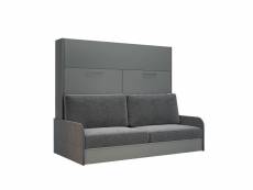 Armoire lit escamotable vertigo sofa gris mat accoudoirs