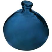 Atmosphera - Vase rond en Verre recyclé Bleu orage h 50 cm Bleu