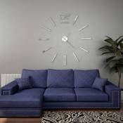 Avimac - Horloge murale 3D Design moderne 100 cm xxl Argenté