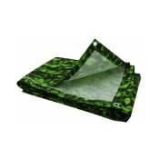Brise vue imprimé feuillage vert avec oeillets Vert 1.5 x 5 - Vert
