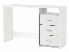 Bureau en bois coloris blanc mat - 123 x 76,5 x 50,1 cm -pegane- PEGANE