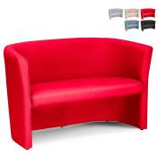 Canapé salle d'attente 2 places simili cuir design bureau salon Tabby Couleur: Rouge