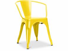 Chaise de salle à manger avec accoudoirs - acier - nouvelle édition - stylix jaune