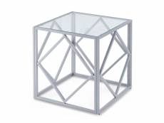 Clara - table basse carrée en verre et métal