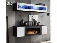 Combinaison de meubles krista 2d noir et blanc (1,6m)