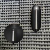 Decoclico Factory - Bougeoir mural fond ovale en métal finition noire mate - Noir