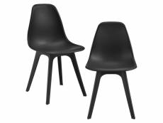 [en.casa] set de 2 chaises design chaise de cuisine chaise de salle à manger plastique noir 83 x 54 x 48 cm