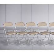 Ensemble de quatre chaises pliantes, couleur blanche, Mesures 43 x 47 x 78 cm, avec emballage renforcé - Dmora