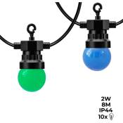 Guirlande led avec câble noir 10 ampoules led multicolores