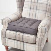 Homescapes - Coussin d'assise rehausseur en coton Gris ardoise, 50 x 50 x 10 cm - Gris Ardoise
