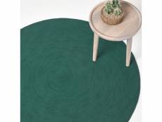 Homescapes tapis rond tissé à plat en coton vert anglais, 120 cm RU1337C