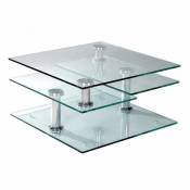 Inside 75 Table basse MOVING modulable en verre transparent