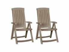 Keter chaises de jardin inclinables corsica 2 pcs marron