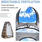 La tente de confidentialité pop-up portable convient à la douche extérieure, au dressing, au parasol et aux toilettes de camping（couleur camouflage）