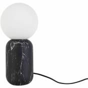 Lampe à poser design boule Gala effet marbré - Diamètre 15 cm Hauteur 32 cm - Noir