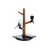 Lampe de Chevet Design Oiseau avec Chargeur Sans fil et Porte Accessoires Silumen Blanc|Noir|Marron