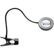 Lampe loupe LED à anneau serpent pour bureau, noire