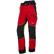 Light pantalon de protection anti-coupures, rouge/jaune,