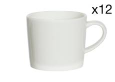 Lot de 12 Tasses en Porcelaine, blanc, D6,3 cm