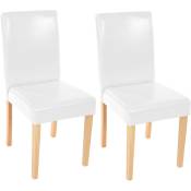 Lot de 2 chaises de séjour Littau simili-cuir, blanc,