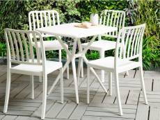 Lot de 4 chaises de jardin blanches sersale 308943