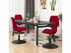 Lot de chaises à dîner pivotantes 4 pcs rouge velours - rouge - 42 x 49 x 93 cm