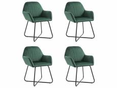 Lot de chaises de salle à manger 4 pcs vert velours - vert - 61 x 61 x 84 cm