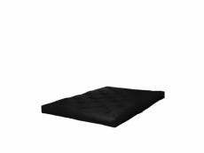 Matelas futon noir 18 cm double coeur en latex 80x200