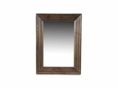 Miroir ancien rectangulaire vertical bois 58x4.5x78.5cm - marron - décoration d'autrefois