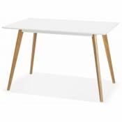 Narcis - RITA - Table à manger Design Scandinave Bois - Blanc - 120x78 cm - Blanc