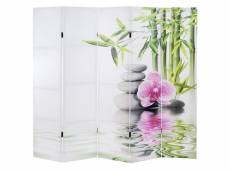 Paravent 5 panneaux pans séparateur de pièce 180x200cm motif orchidee par04010