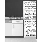 Plage - Sticker mural décoratif pour cuisine espagnole, 59,5 cm x 180 cm, idéal pour réfrigérateur. - Noir