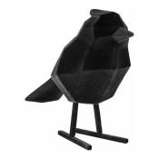 Present Time - Statuette oiseau design floqué Origami - 18 x 9 x 24 - Noir