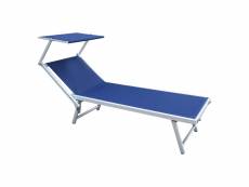 Rebecca mobili chaiselongue bleu aluminium textilène
