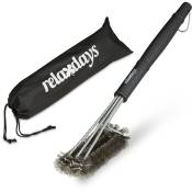 Relaxdays - Brosse pour barbecue en inox, brosse grill
