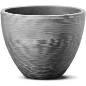 Spetebo - Pot cannelé rond 31cm - couleur : gris