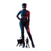 Star Cutouts - Figurine en carton Catwoman Costume Rouge et Bleu - Zoé Kravitz - Batman Film 2022 - Haut 169 cm