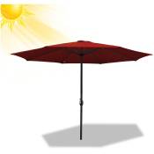 Swanew - Parasol Ø350CM - Hauteur et Angle Réglables - Système de Manivelle, Rouge, Parapluie hawaïen, Parapluie d'extérieur - rouge
