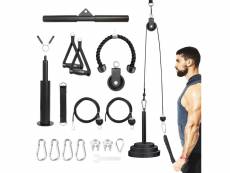 Système de poulie de levage fitness lat machine, musculation poulie rouleau pour cable rouleau, 180cm & 230cm cable, pour biceps, boucles, bras 370103