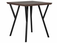 Table 70 x 70 cm bois foncé et noir bravo 168923