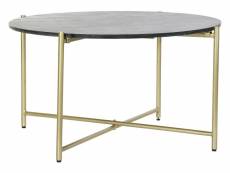 Table basse en marbre et fer coloris noir / doré -