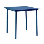 Table carrée Patio Café / Inox - 75 x 75 cm - Tolix bleu en métal
