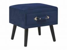 Table de nuit chevet commode armoire meuble chambre bleu 40x35x40 cm velours helloshop26 1402067