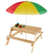 Table de pique-nique prune pour enfants avec parasol