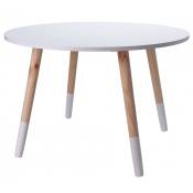 Table enfant ronde bois blanc