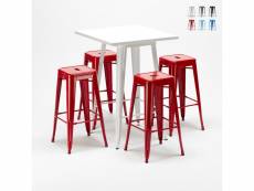 Table haute + 4 tabourets design tolix industriel de