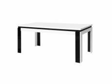 Table salle à manger lina 160cm . Coloris blanc et noir. Table 4 personnes. Design moderne.